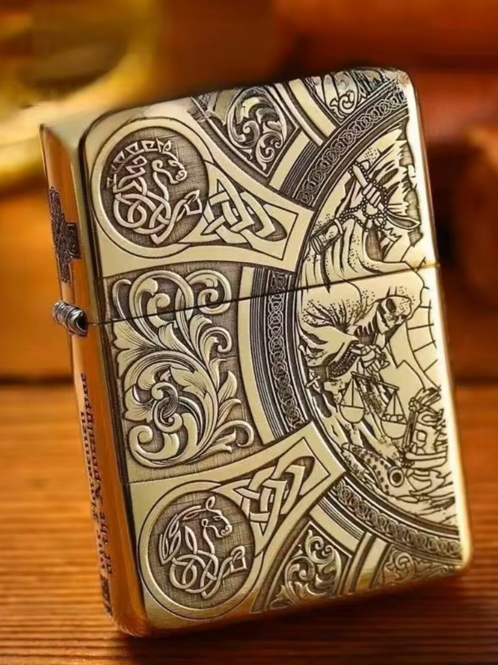 Zorro 902 Hand-carved Kerosene Lighter Four-sided Engraving 4 Horsemen